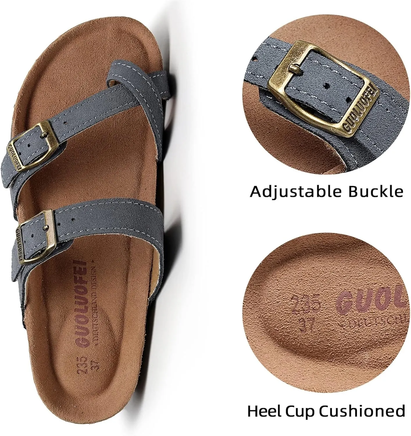 Women's Cork Footbed Slide Sandals With Arch Support,Comfortable Summer Beach Sandals For Women Girls Ladies
