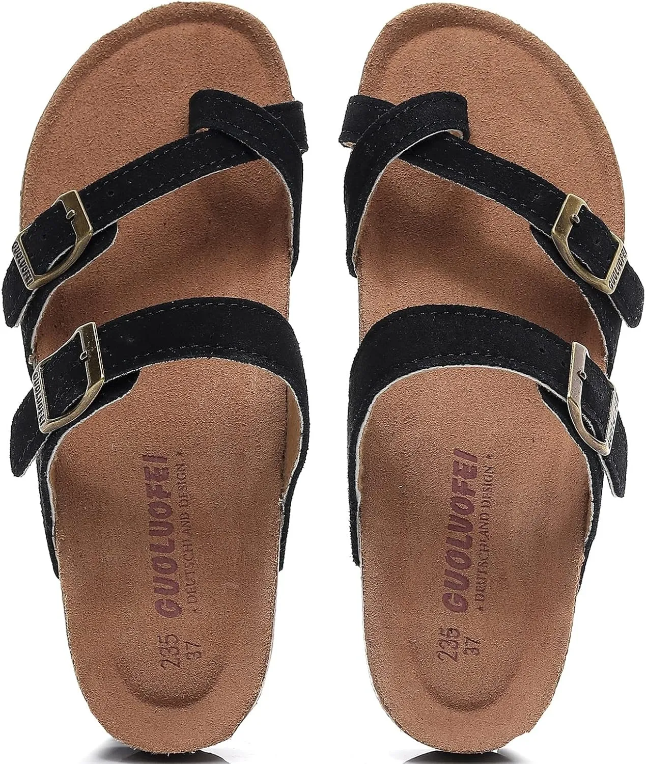 Women's Cork Footbed Slide Sandals With Arch Support,Comfortable Summer Beach Sandals For Women Girls Ladies