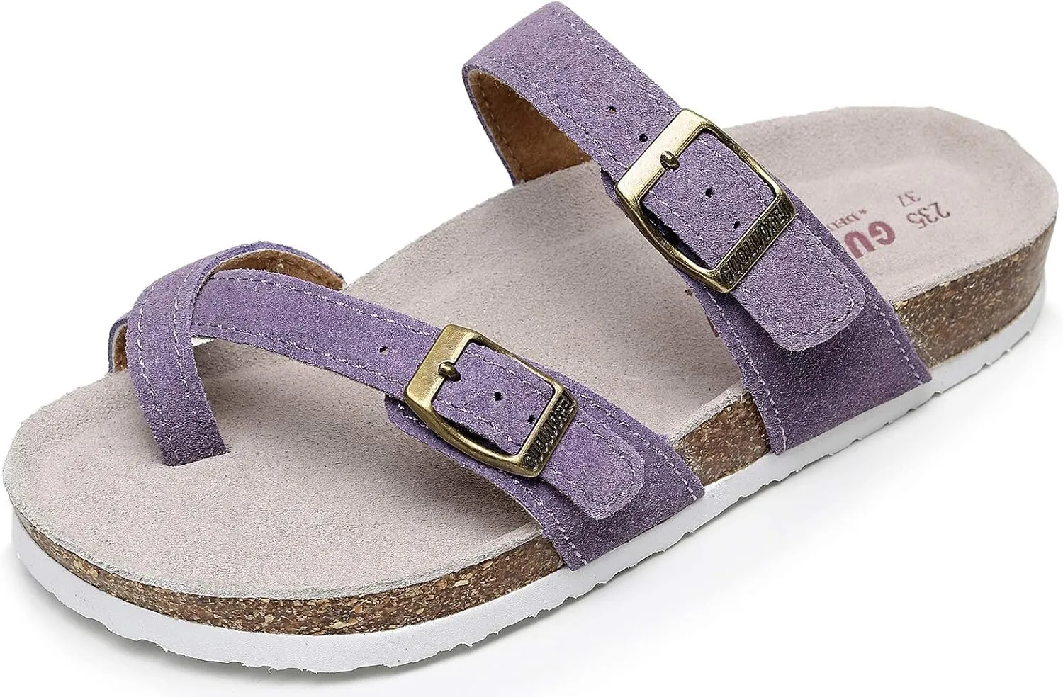 Women's Cork Footbed Slide Sandals With Arch Support,Comfortable Summer Beach Sandals For Women Girls Ladies
