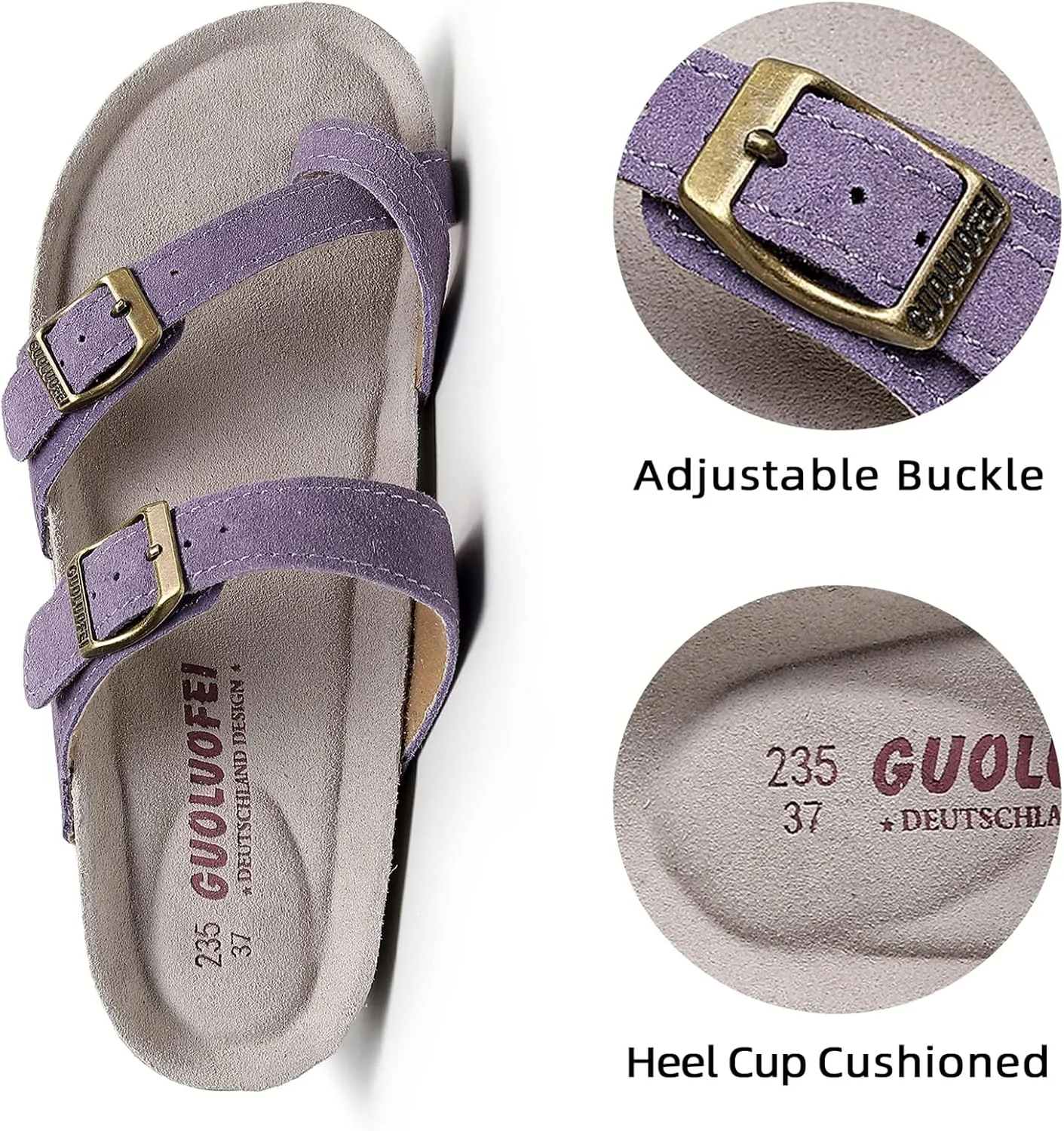 Women's Cork Footbed Slide Sandals With Arch Support,Comfortable Summer Beach Sandals For Women Girls Ladies