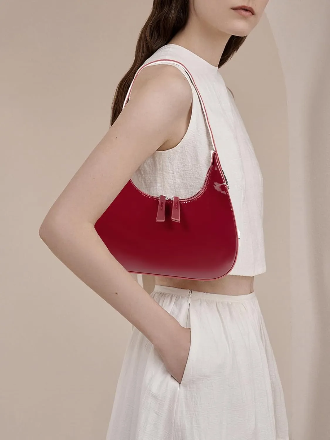 Women's Crescent Shoulder Bags Fashion Y2k 90s Hobo Crescent Handbags,Underarm Shoulder Purse Bag，Upsized Version