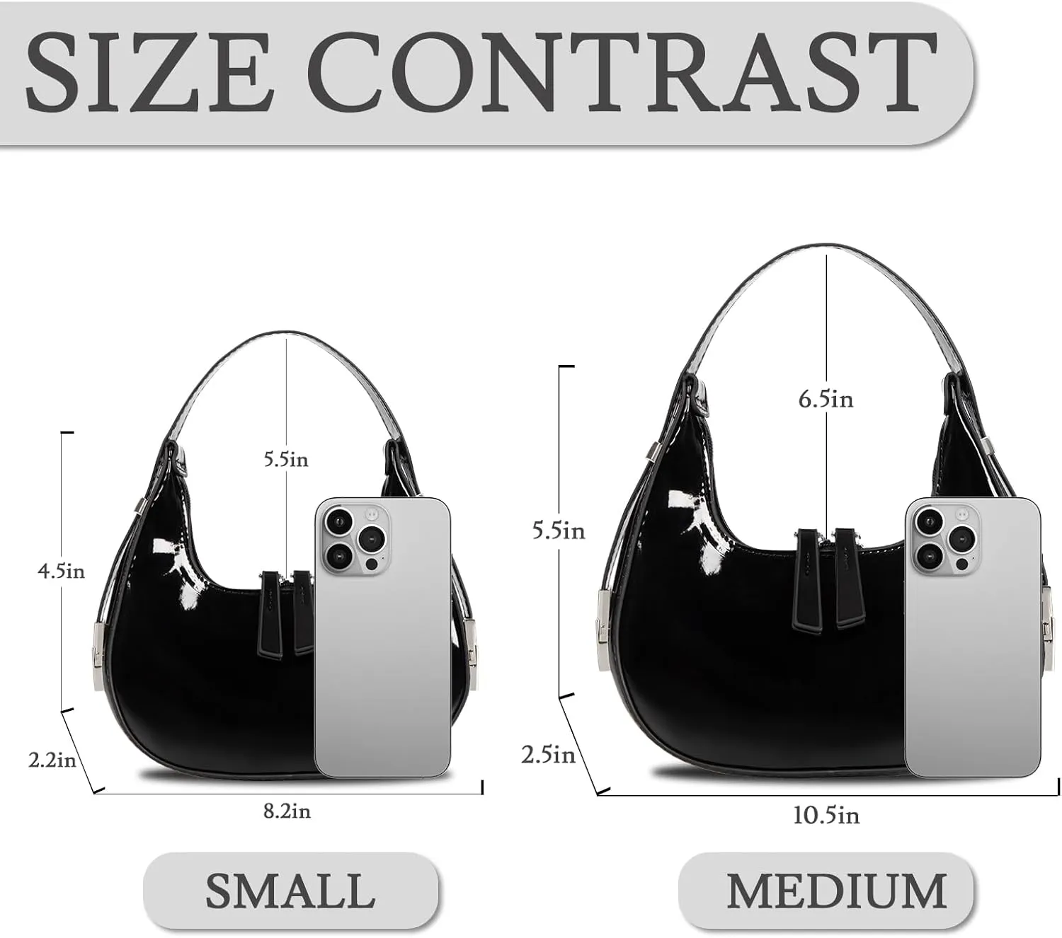 Women's Crescent Shoulder Bags Fashion Y2k 90s Hobo Crescent Handbags,Underarm Shoulder Purse Bag，Upsized Version