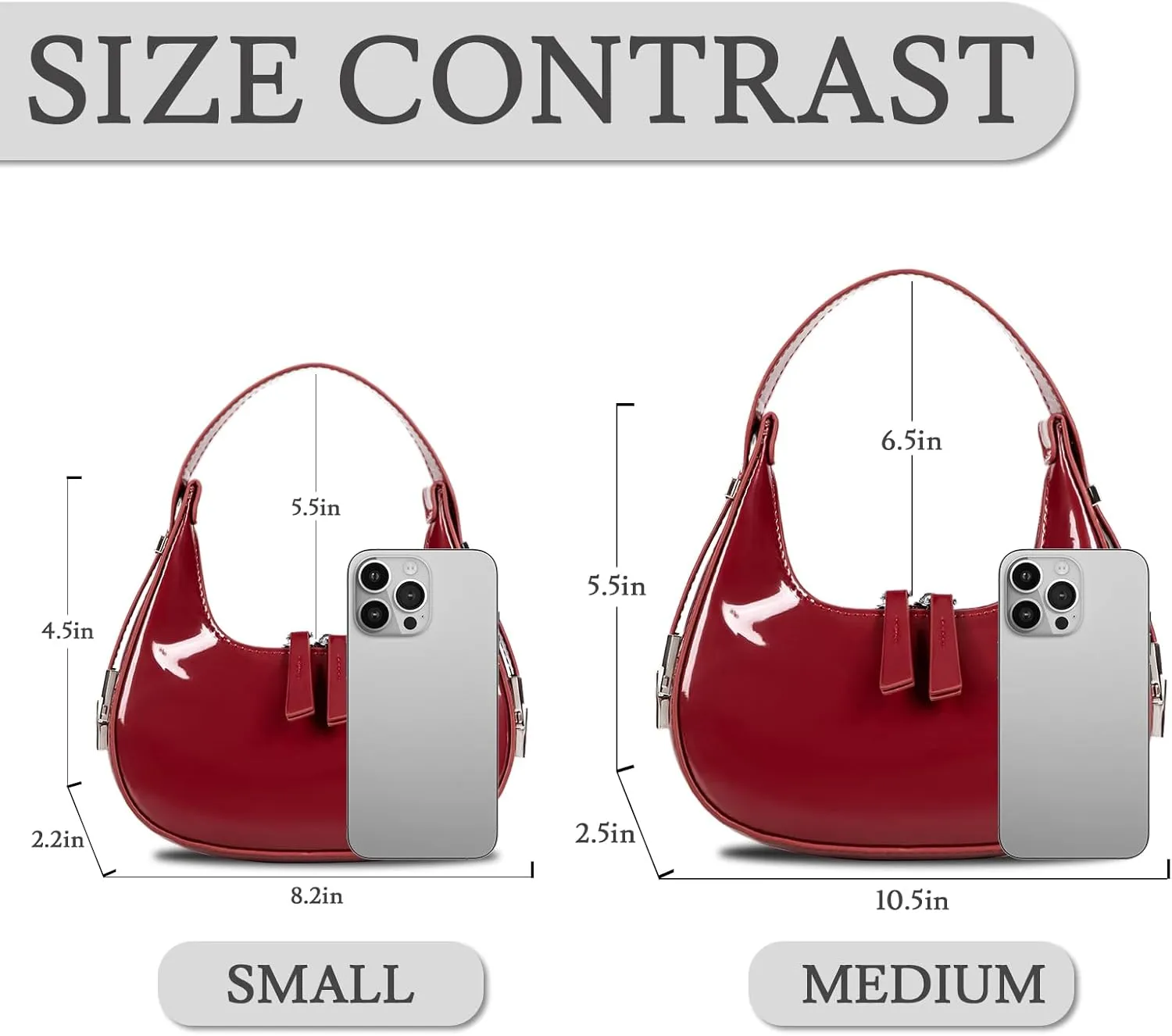 Women's Crescent Shoulder Bags Fashion Y2k 90s Hobo Crescent Handbags,Underarm Shoulder Purse Bag，Upsized Version