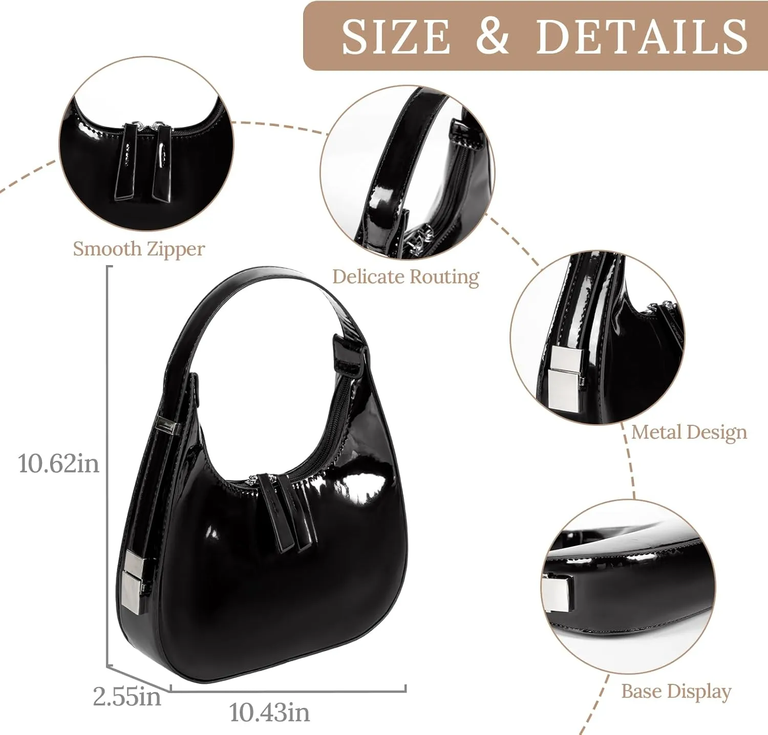 Women's Crescent Shoulder Bags Fashion Y2k 90s Hobo Crescent Handbags,Underarm Shoulder Purse Bag，Upsized Version