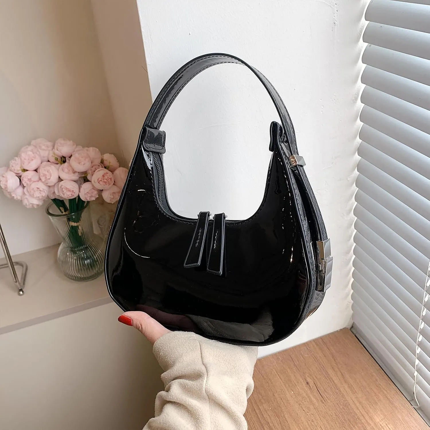 Women's Crescent Shoulder Bags Fashion Y2k 90s Hobo Crescent Handbags,Underarm Shoulder Purse Bag，Upsized Version