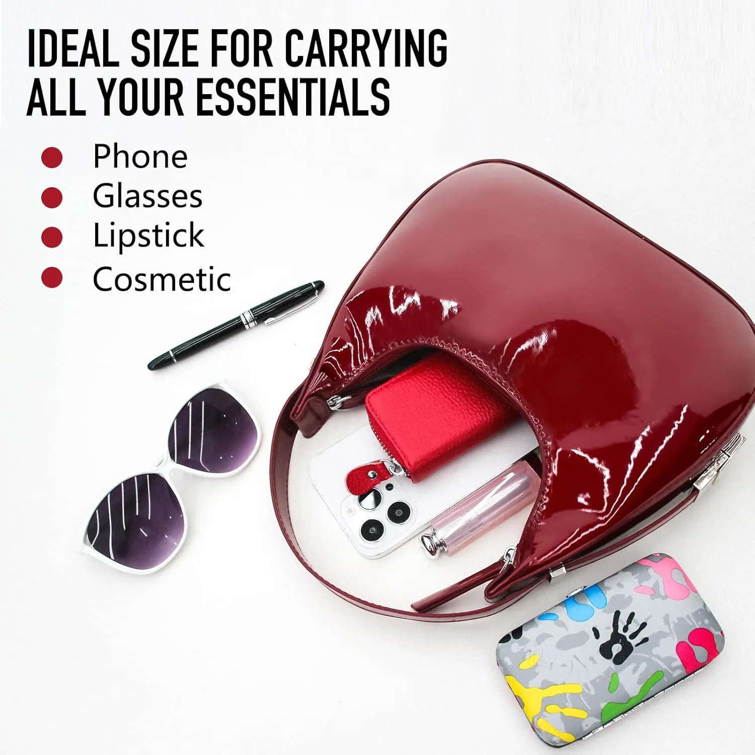 Women's Crescent Shoulder Bags - Small Red Purse Y2k Top Handle Hobo Shoulder Underarm Handbags Clutch bag