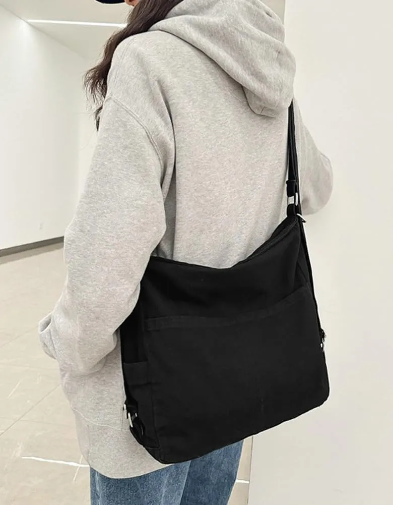 Womens Denim Canvas Shoulder Bag Hobo Bags Retro Crossbody Bag Purse Slouchy Tote Handbag Satchel