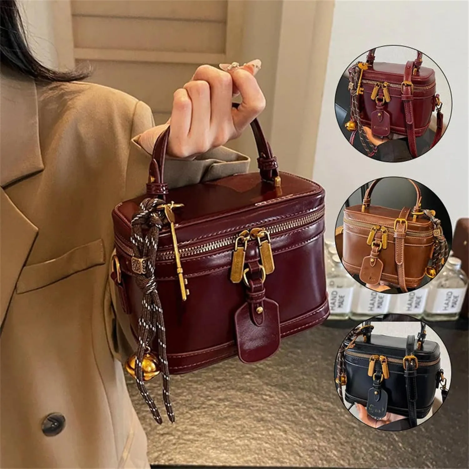 Women's Elegant Minimalist Handbag, Hand-Carry Bucket Bag, Fashionable Casual Shoulder Bag, Niche Messenger Bag.