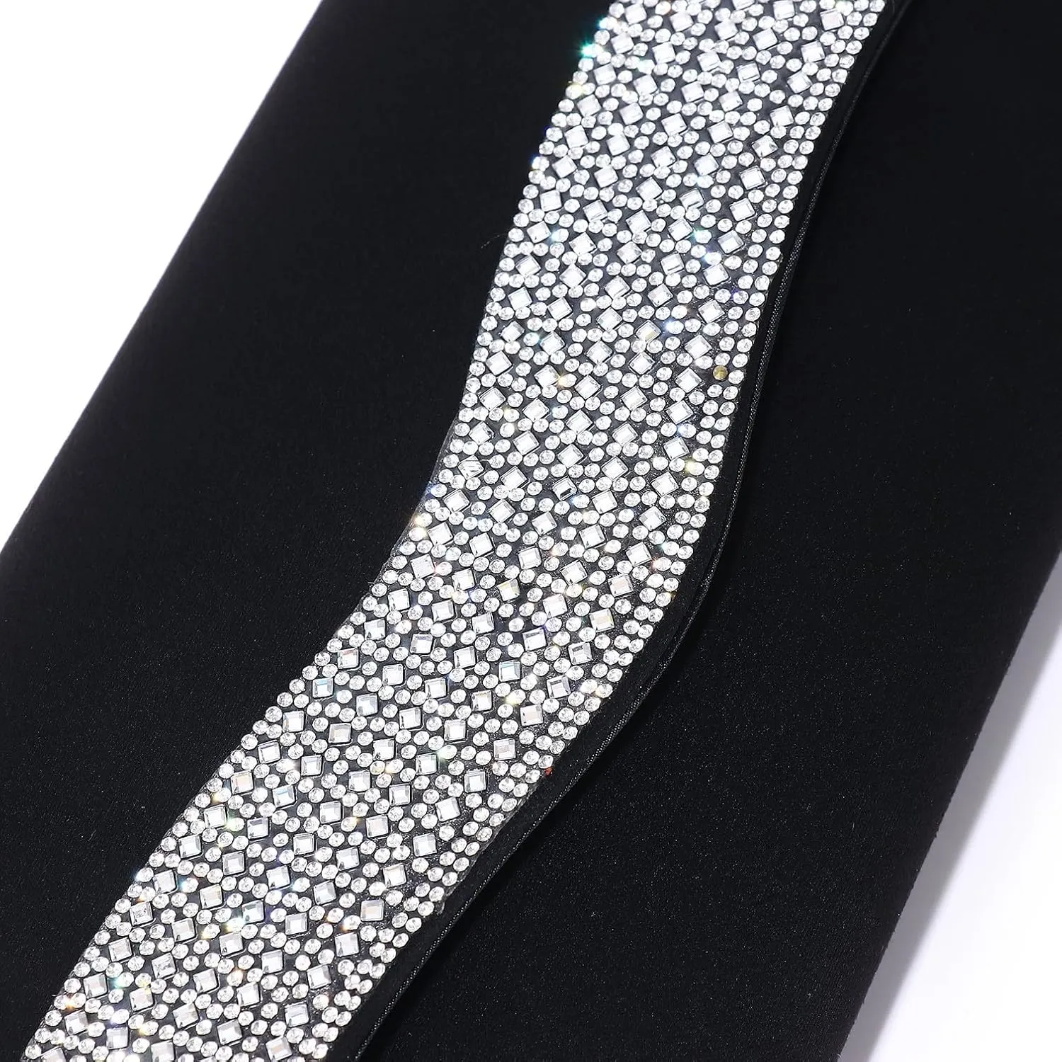 Women's Evening Bags Faux Suede Envelope Clutch Purse Shiny Rhinestone Women Handbags for Wedding Party Prom
