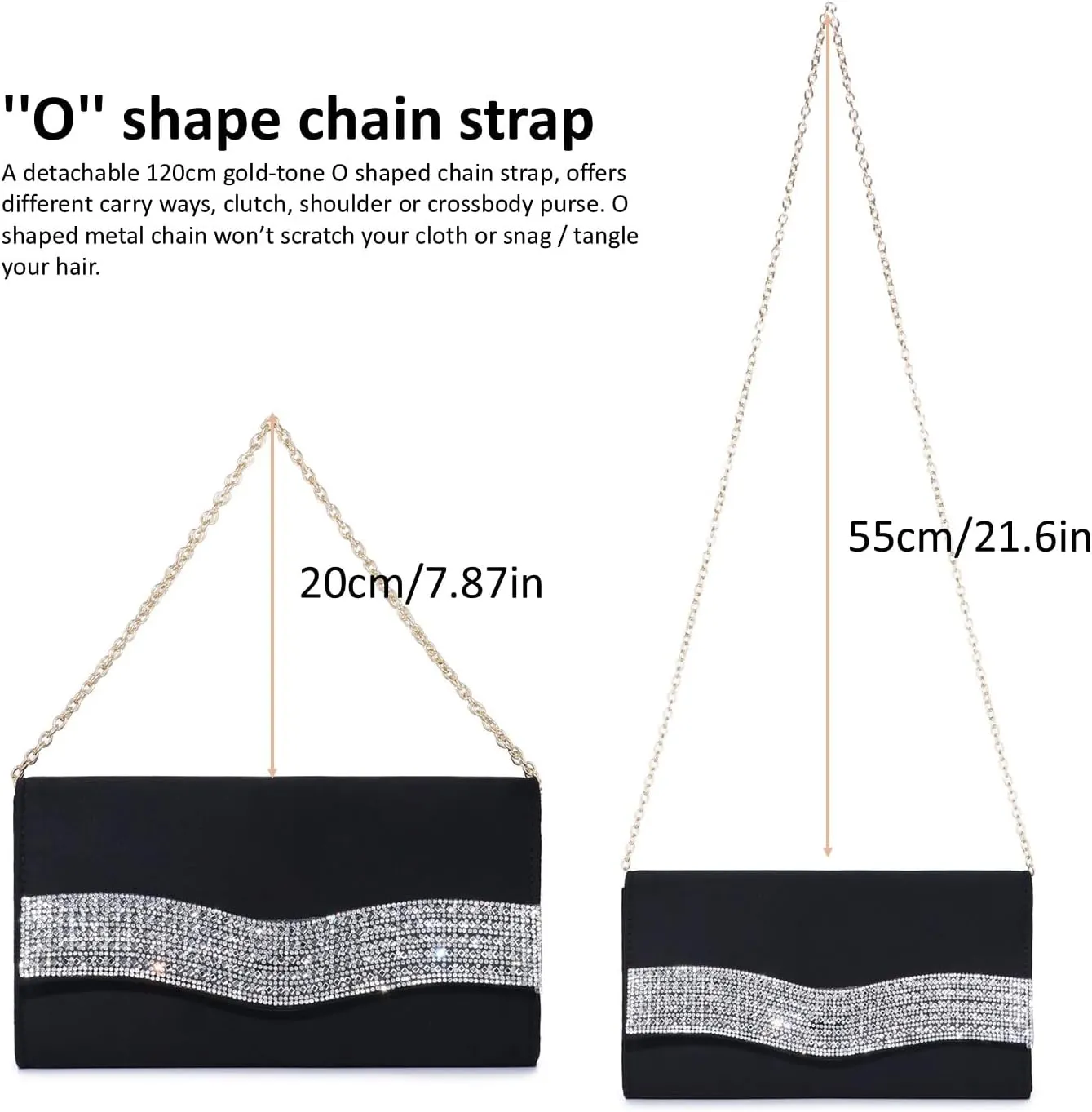 Women's Evening Bags Faux Suede Envelope Clutch Purse Shiny Rhinestone Women Handbags for Wedding Party Prom