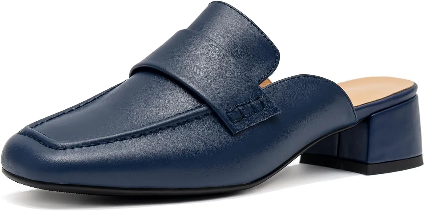 Women's Fashion Leather Heels Mule