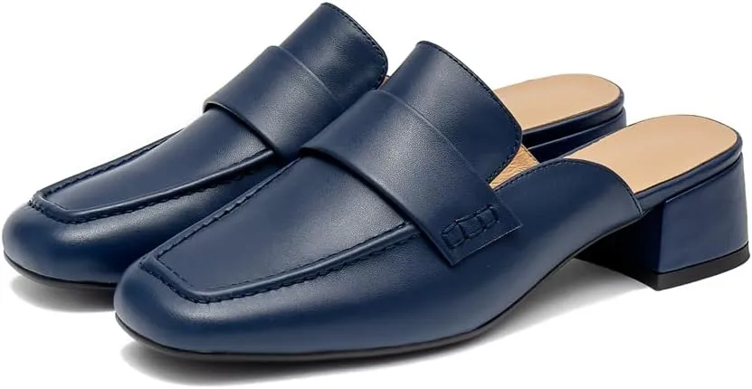 Women's Fashion Leather Heels Mule