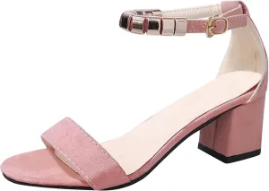 Women's Heeled Sandals Chunky Open Toe Ankle Strap Wedding Dress Pump Rounded Toe Block Heel Sandal For Part𝐲