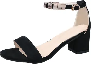 Women's Heeled Sandals Chunky Open Toe Ankle Strap Wedding Dress Pump Rounded Toe Block Heel Sandal For Part𝐲