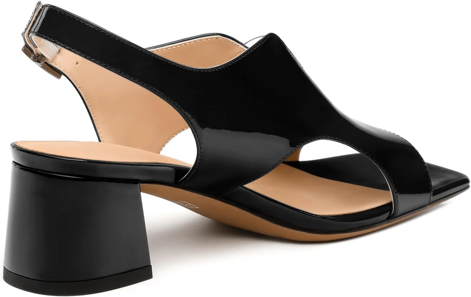 Womens Heeled Sandals, Square Peep Toe Mid Block Heel Slingback Sandals for Women, Leather Insole Chunky Heel Sandals with Buckle 2"