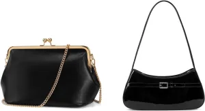 Women's Kiss Lock Crossbody Bag  Y2k Shoulder Bag Red Patent Leather