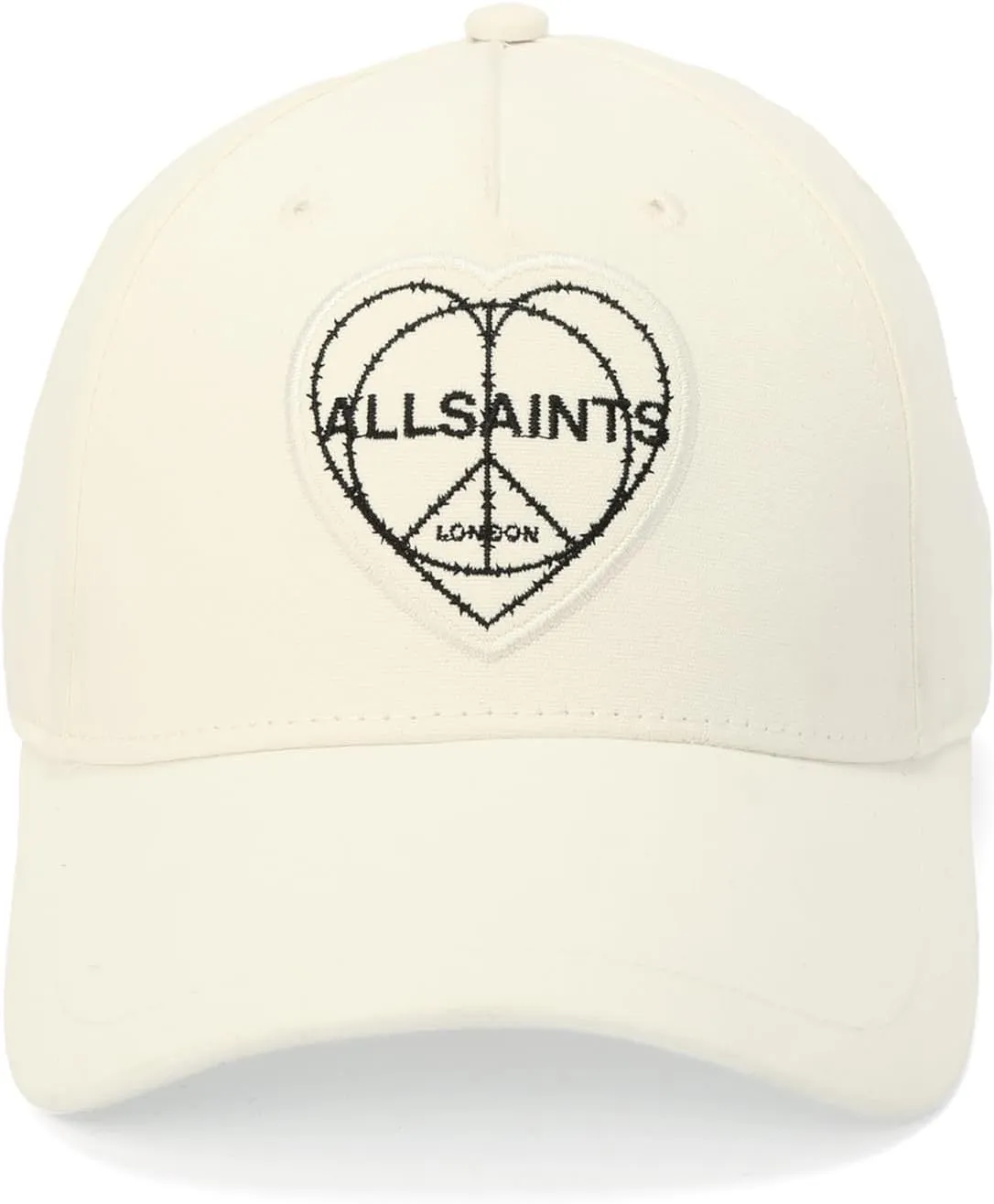 Women's Peace Heart Logo Baseball Cap, Hat with Adjustable Strap, 100% Cotton, Chalk White