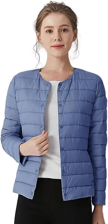 Women's Slim Fit Portable Down Jackets 90% Duck Down Crewneck Lightweight Down Jackets