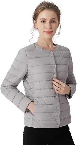 Women's Slim Fit Portable Down Jackets 90% Duck Down Crewneck Lightweight Down Jackets