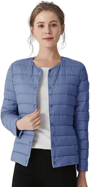 Women's Slim Fit Portable Down Jackets 90% Duck Down Crewneck Lightweight Down Jackets