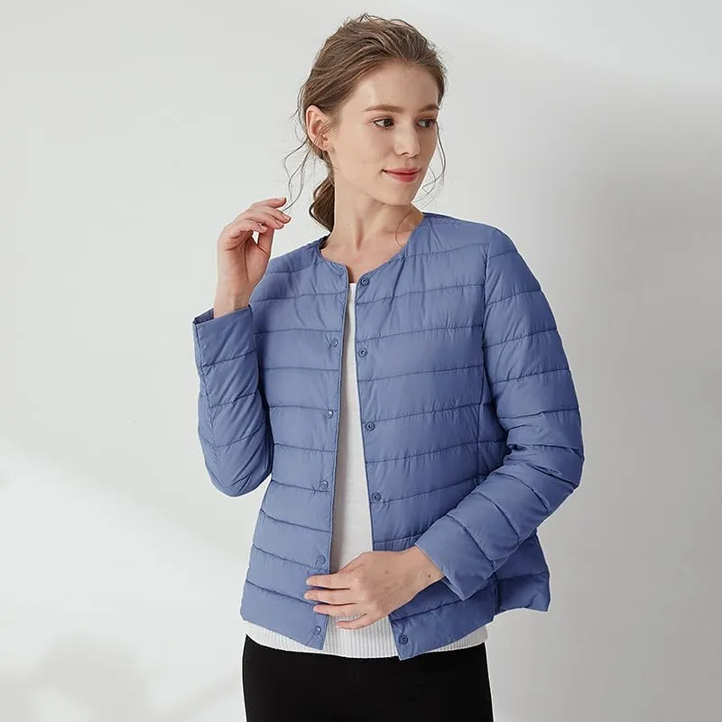 Women's Slim Fit Portable Down Jackets 90% Duck Down Crewneck Lightweight Down Jackets