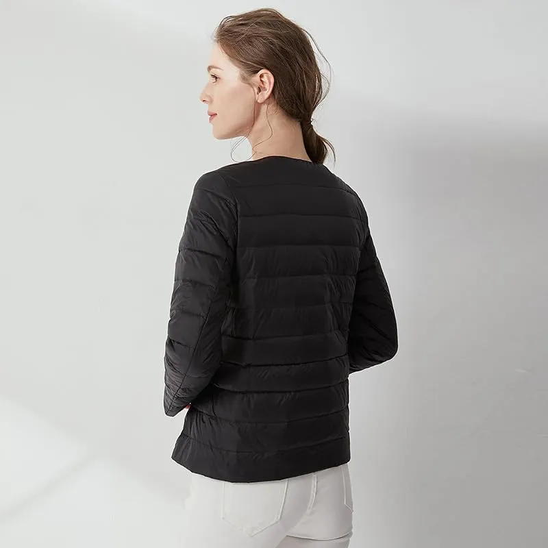 Women's Slim Fit Portable Down Jackets 90% Duck Down Crewneck Lightweight Down Jackets