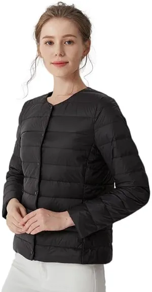 Women's Slim Fit Portable Down Jackets 90% Duck Down Crewneck Lightweight Down Jackets