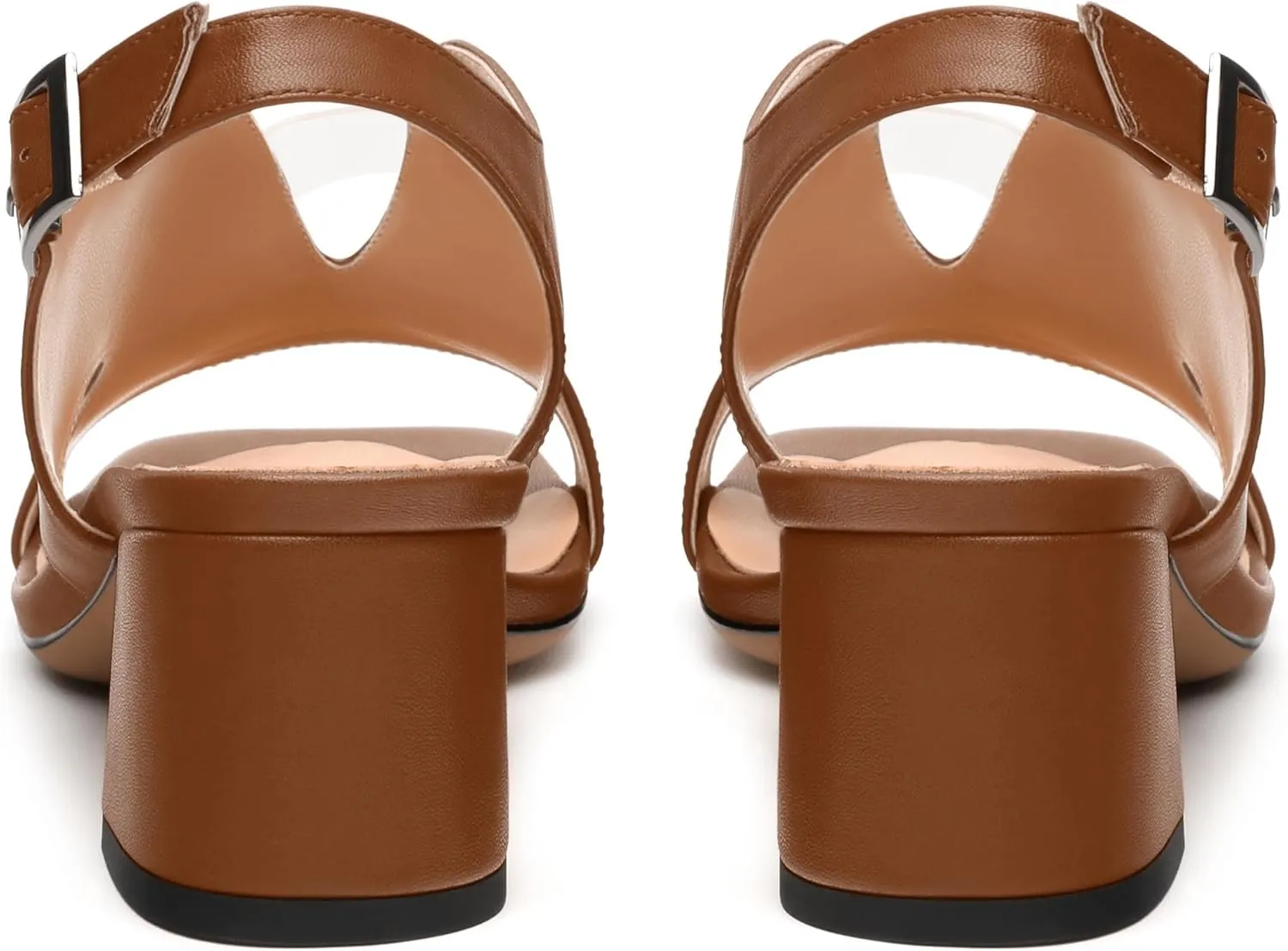 Womens Slingback Sandals, Peep Toe Mid Block heel Sandals for Women, Leather Insole Comfort Sandals 2"