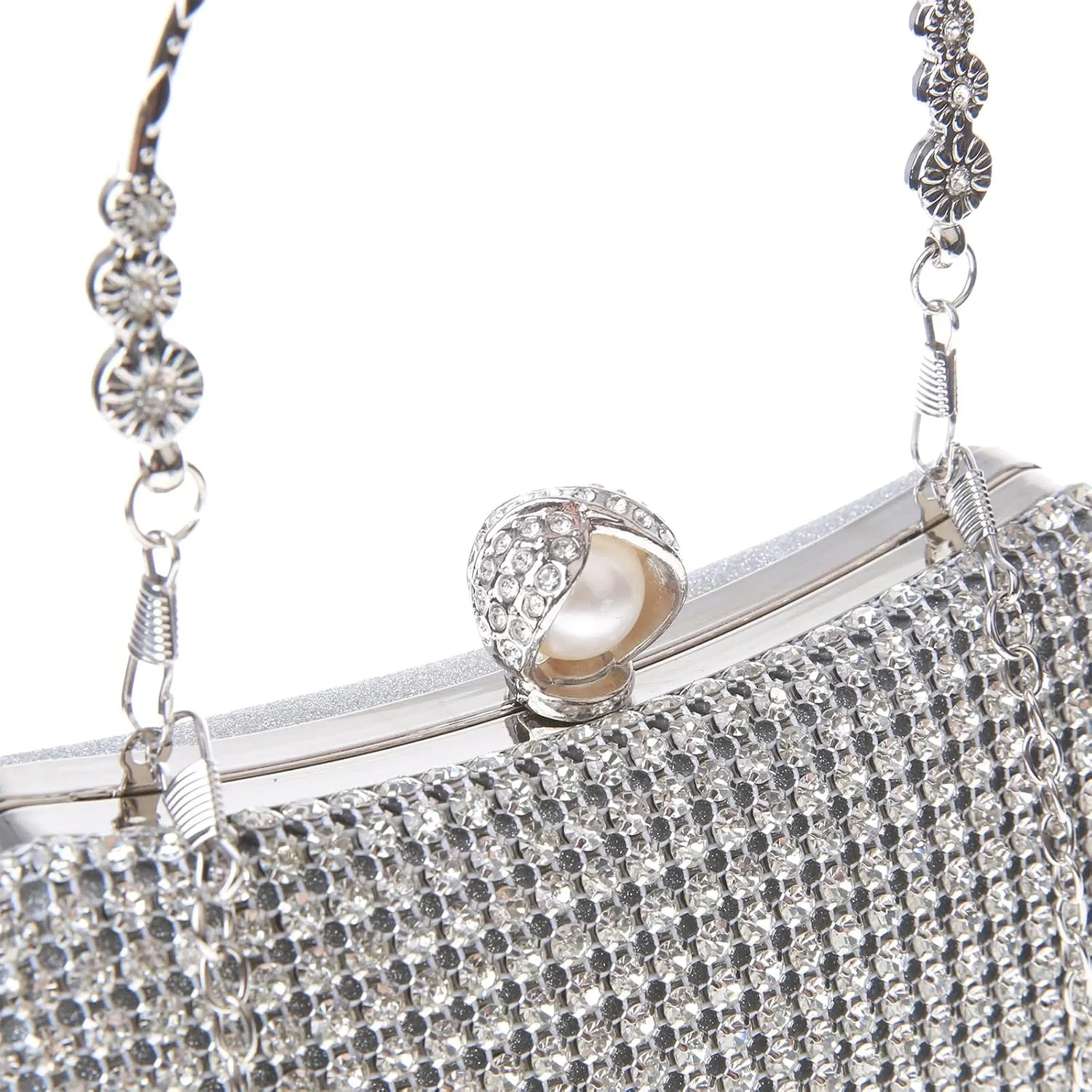 Womens Sparkly Rhinestone Crystal Clutch Glitter Sequin Evening Bag Purse Handbag for Bridal Wedding Party Prom