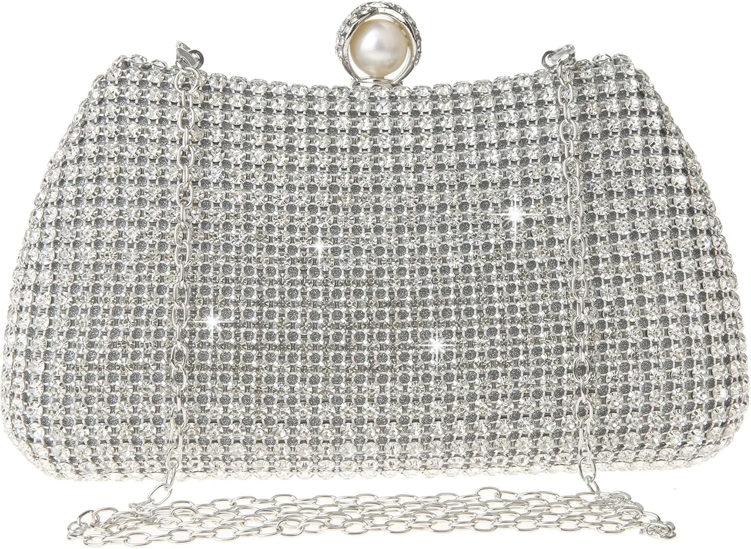 Womens Sparkly Rhinestone Crystal Clutch Glitter Sequin Evening Bag Purse Handbag for Bridal Wedding Party Prom