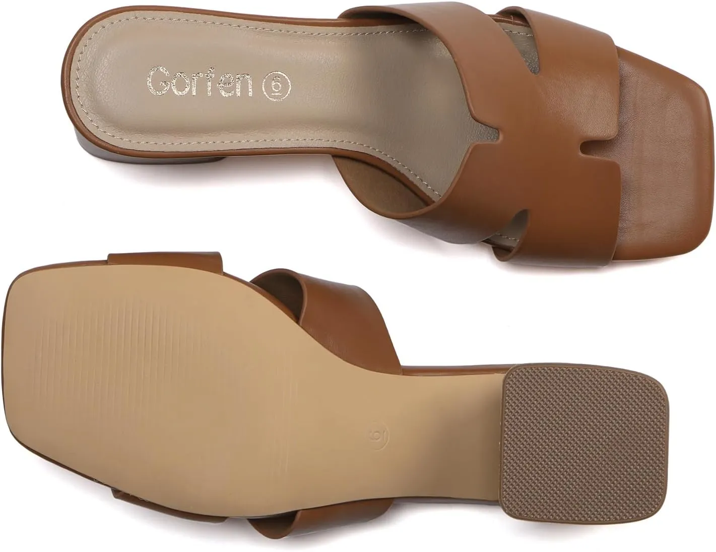 Women's Square Open Toe Sandals Low Block Chunky Heel Slip on Comfortable Casual Sandals for Daily Wear