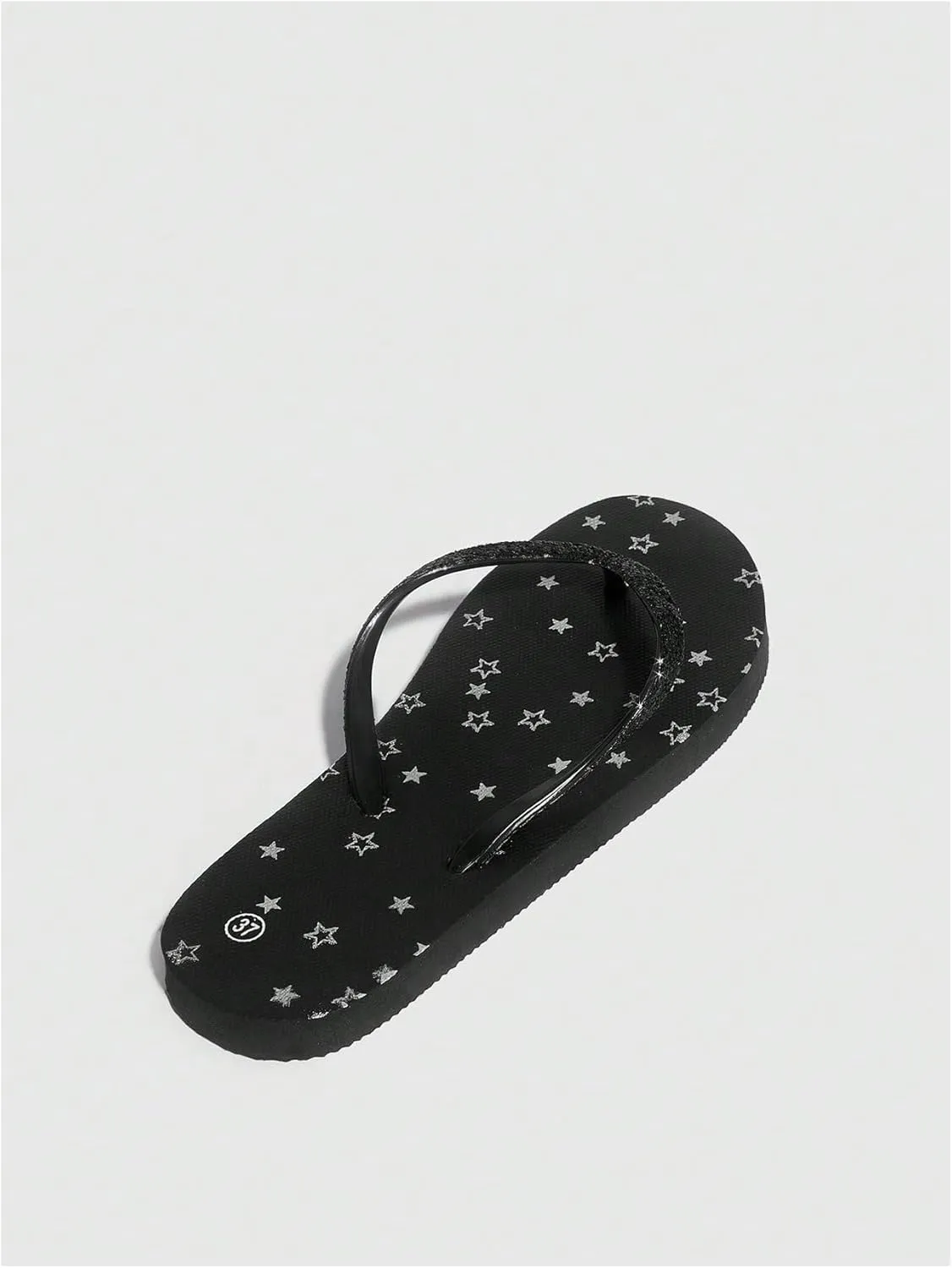 Women's Star Graphic Glitter Flip Flops Holiday Flats Slippers Fashion Summer Thong Sandals