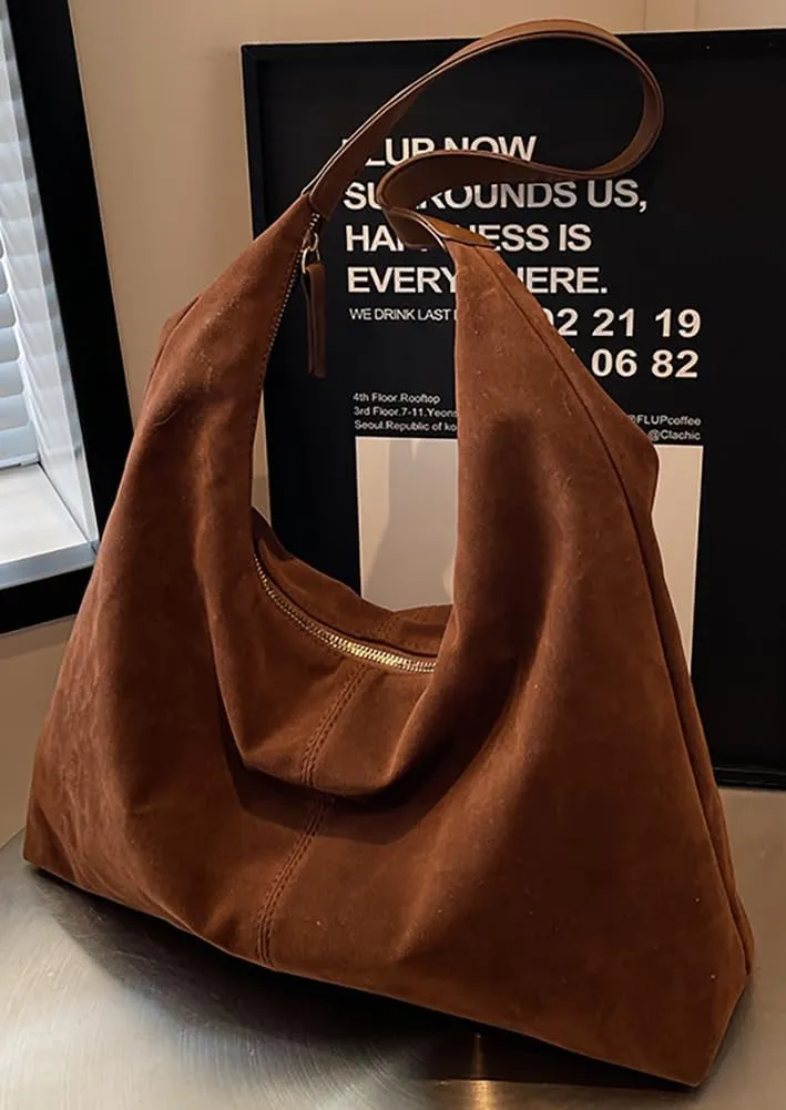 Women’s Trendy Suede Tote Bag Shoulder Bags For Women Fall Underarm Bag Winter Hobo Bag Work Purses Suede Travel Handbag