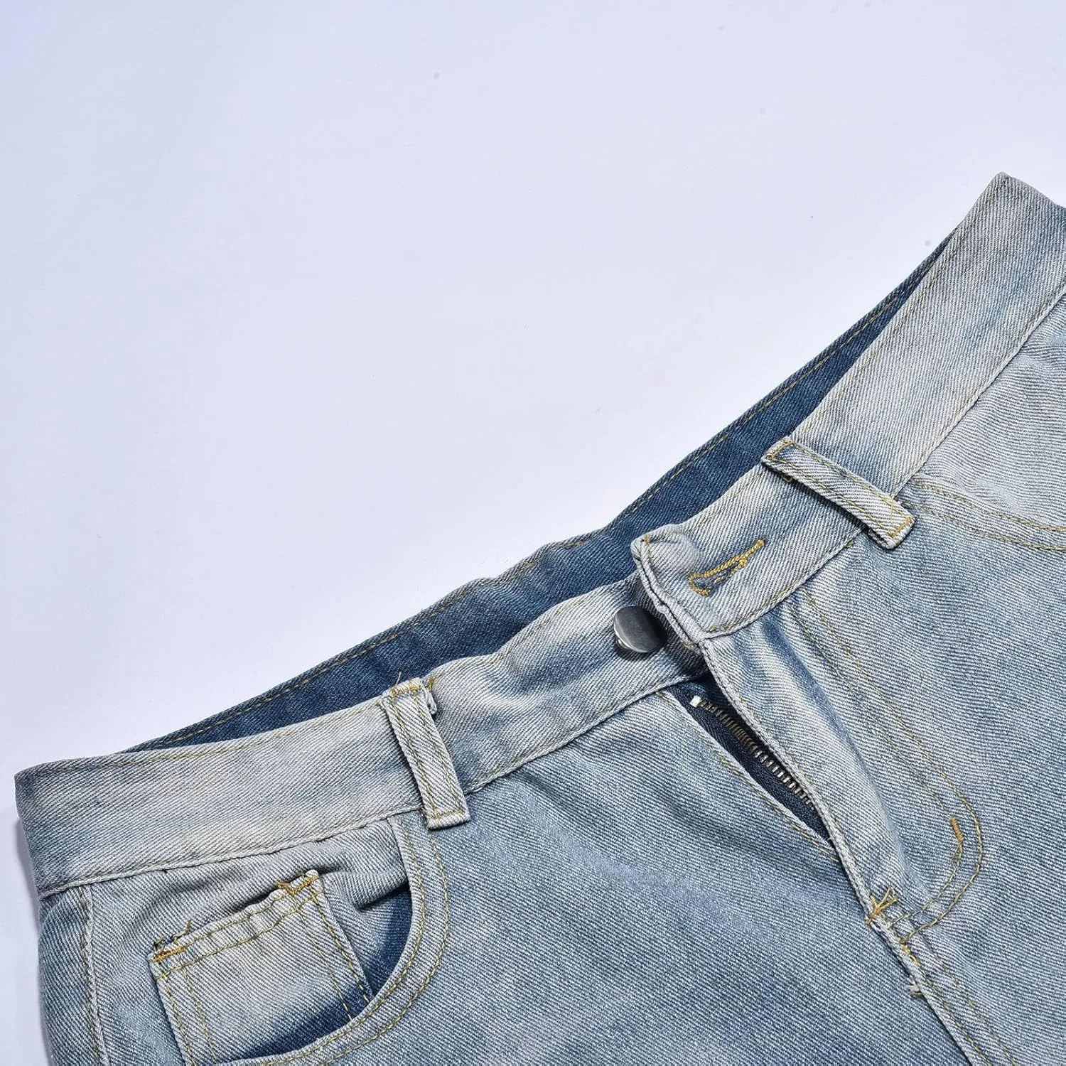 Work Long Trousers Jeans Pants Pocket Drawstring Waist Solid Color Slim Toe Jeans Taper Jean Men's Straight Fit