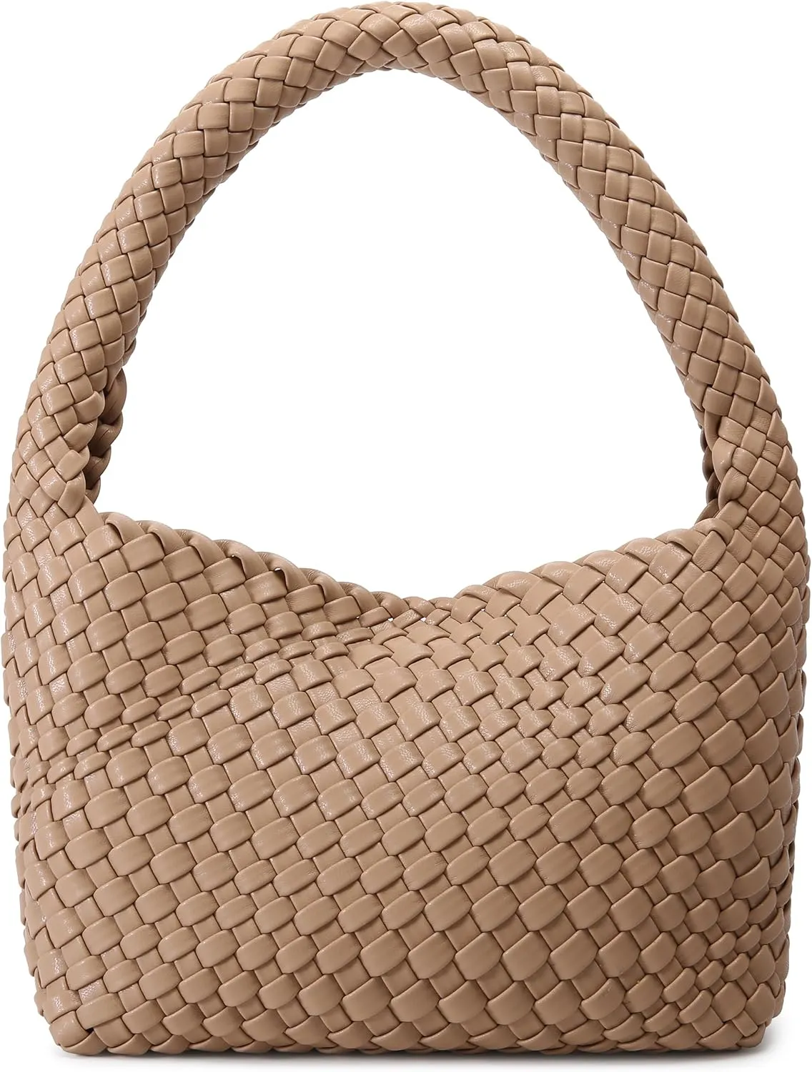 Woven Bag for Women, Small Vegan Leather Summer Beach Purse, and Travel Handbags Ladies' Retro Chic Shoulder Bags