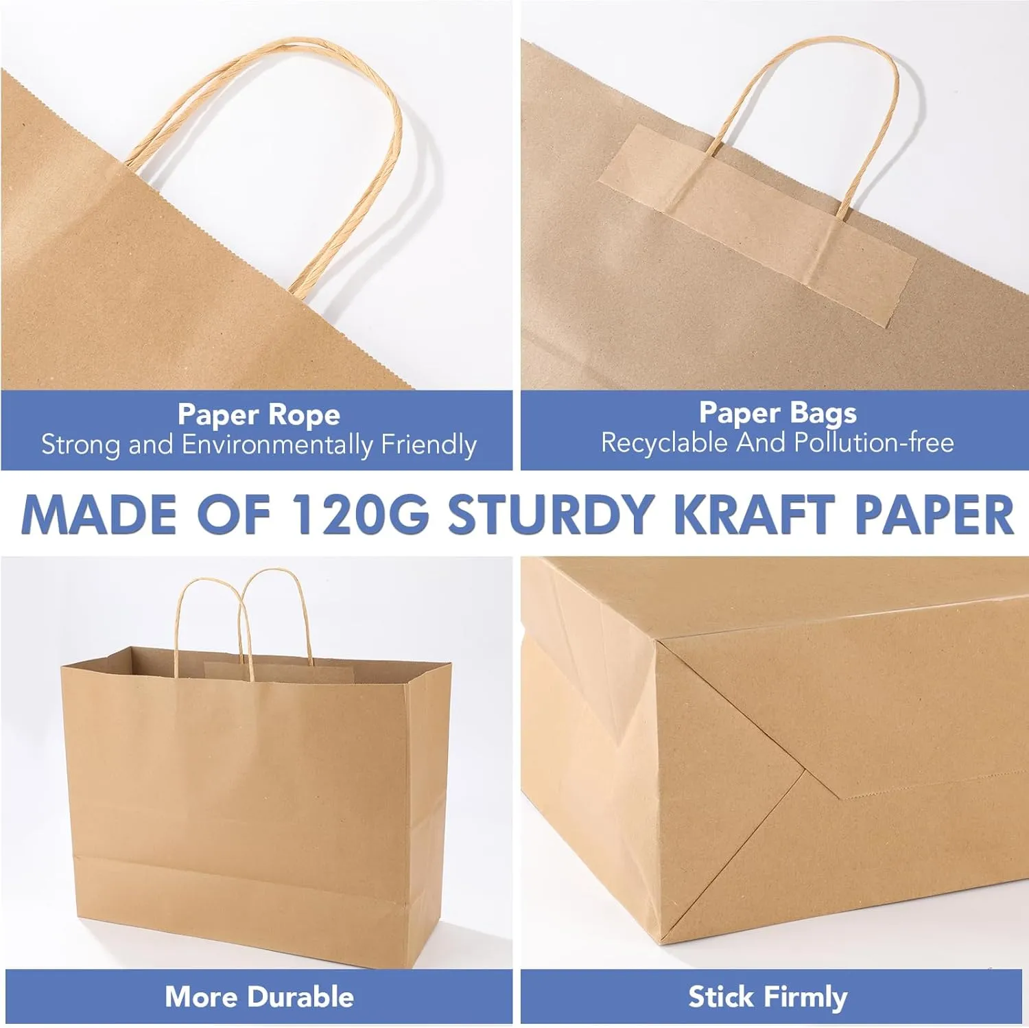 XPCARE 200Pack Large Paper Gift Bags with Handles Bulk,16x6x12 Inch Kraft Bag Packaging Brown Paper Bags for Birthday Party Boutiques Business Retail Stores Merchandise
