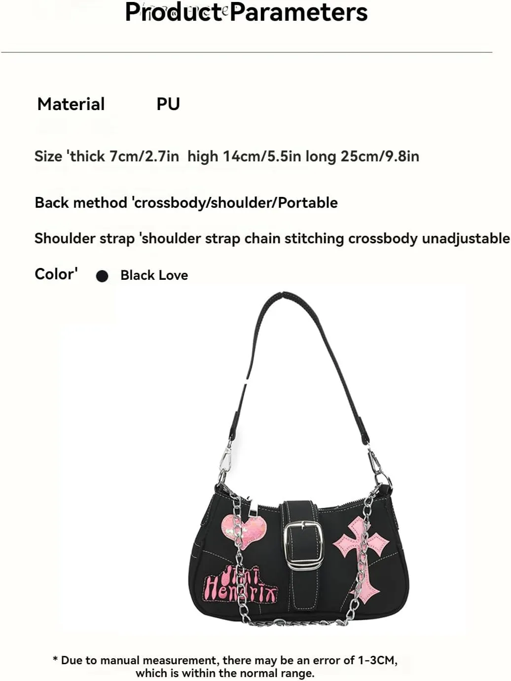 Y2k Accessories Y2k Wallet Crossbody Bag Gothic Retro Crossbody Bag Women's Shoulder Bag