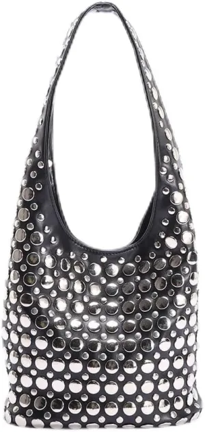 Y2k Bag Streetwear 90s Studded Purse Fall Vintage 2000s Suede Purses Cute Y2k Shoulder Bag