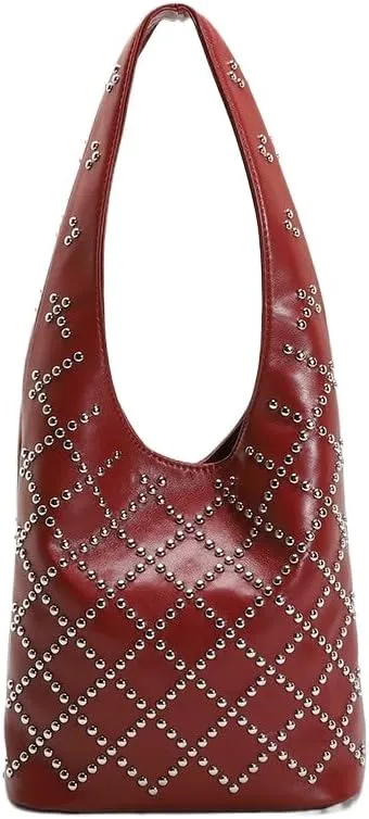 Y2k Bag Streetwear 90s Studded Purse Fall Vintage 2000s Suede Purses Cute Y2k Shoulder Bag
