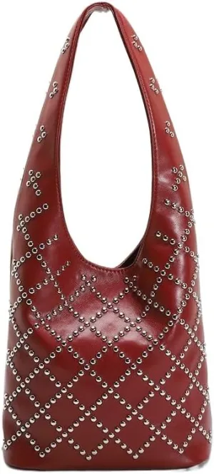 Y2k Bag Streetwear 90s Studded Purse Fall Vintage 2000s Suede Purses Cute Y2k Shoulder Bag