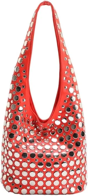 Y2k Bag Streetwear 90s Studded Purse Fall Vintage 2000s Suede Purses Cute Y2k Shoulder Bag