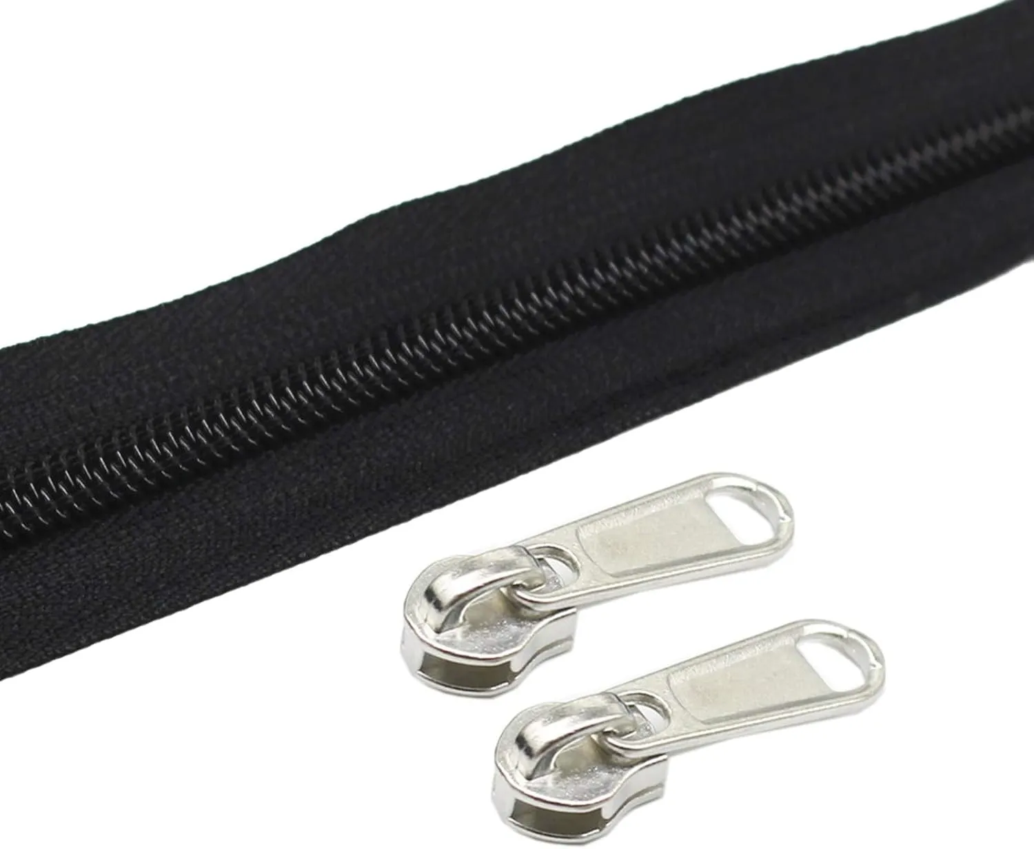YaHoGa #5 Black Nylon Coil Zippers by The Yard Bulk 10 Yards with 25pcs Sliders for DIY Sewing Tailor Crafts Bags (#5 Black)