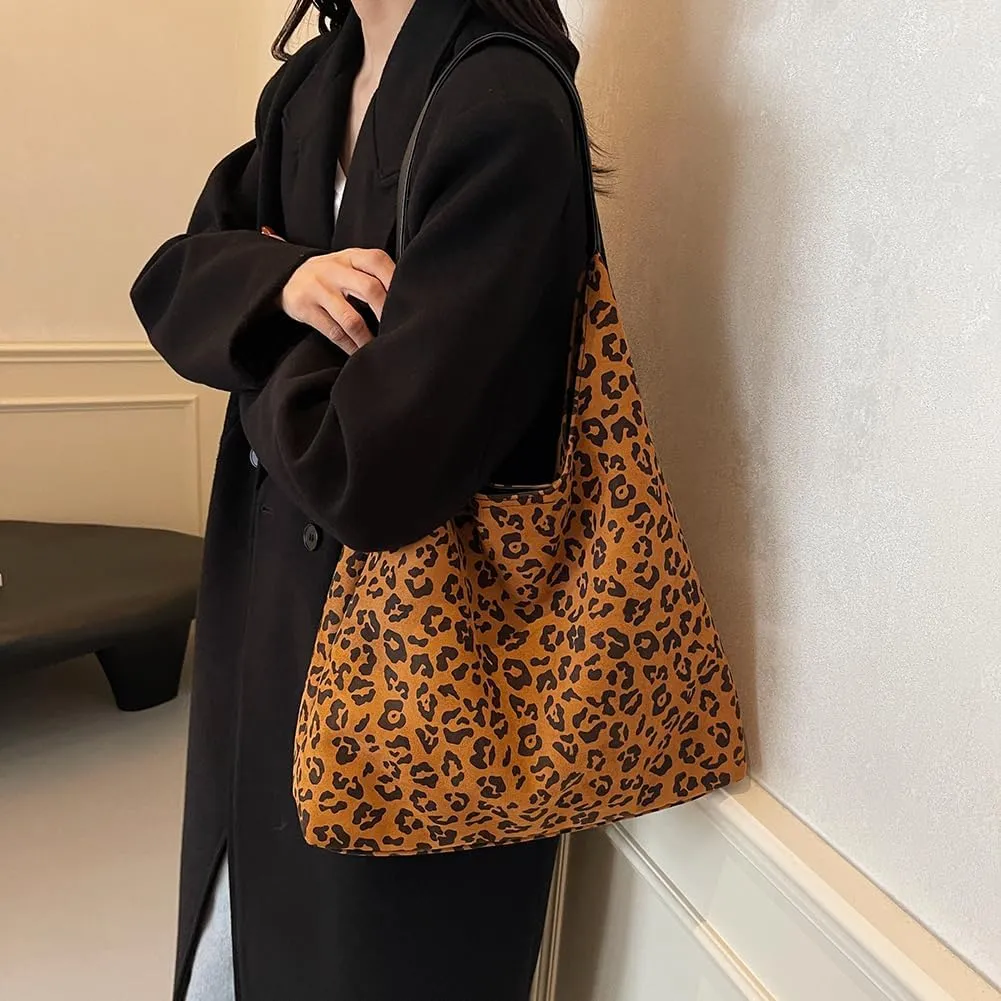 YFGBCX Leopard Tote Bag for Women Cheetah Purse Brown Vintage Hobo Bag Large Capacity Work Tote Bag