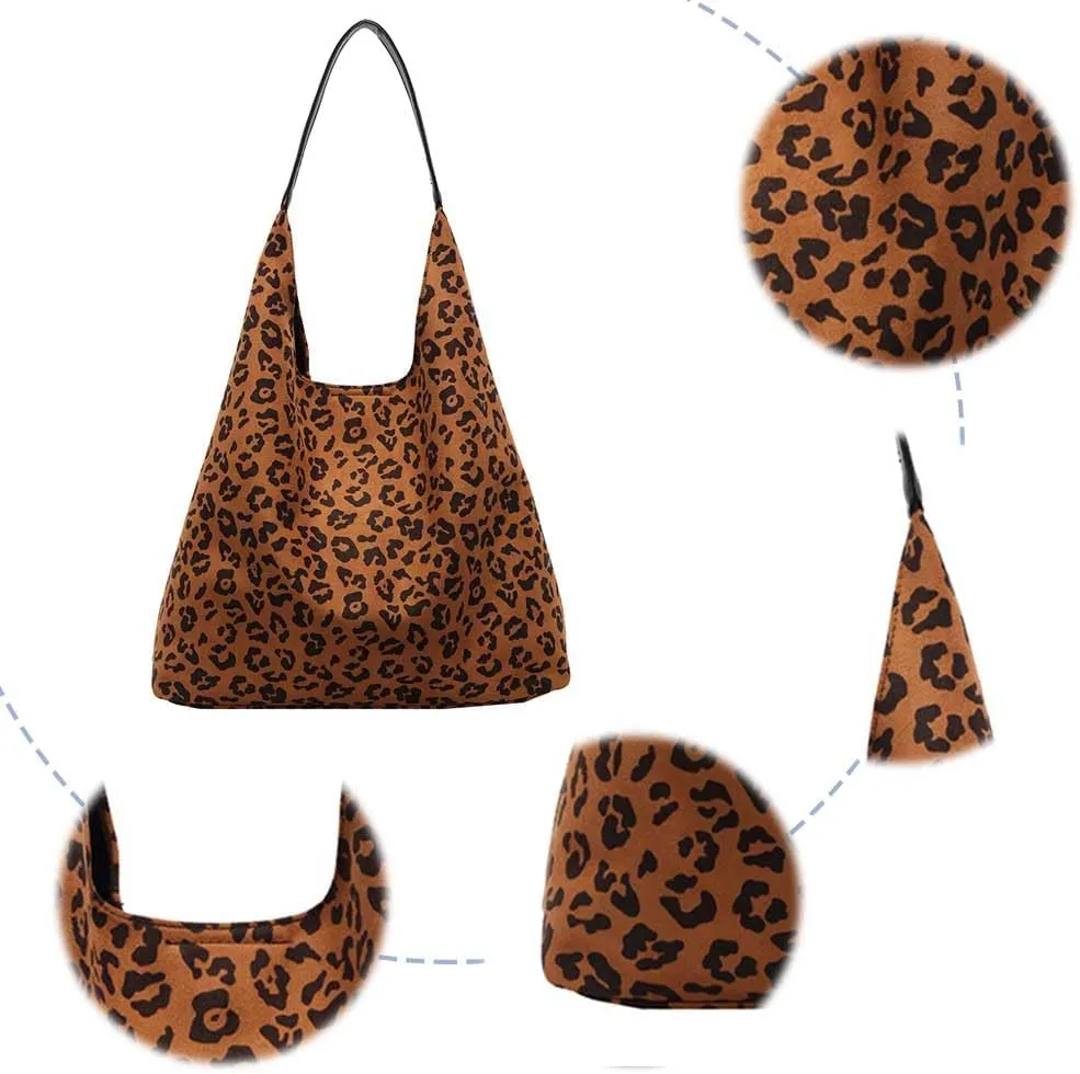 YFGBCX Leopard Tote Bag for Women Cheetah Purse Brown Vintage Hobo Bag Large Capacity Work Tote Bag