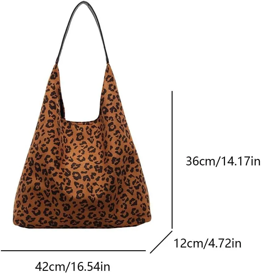 YFGBCX Leopard Tote Bag for Women Cheetah Purse Brown Vintage Hobo Bag Large Capacity Work Tote Bag