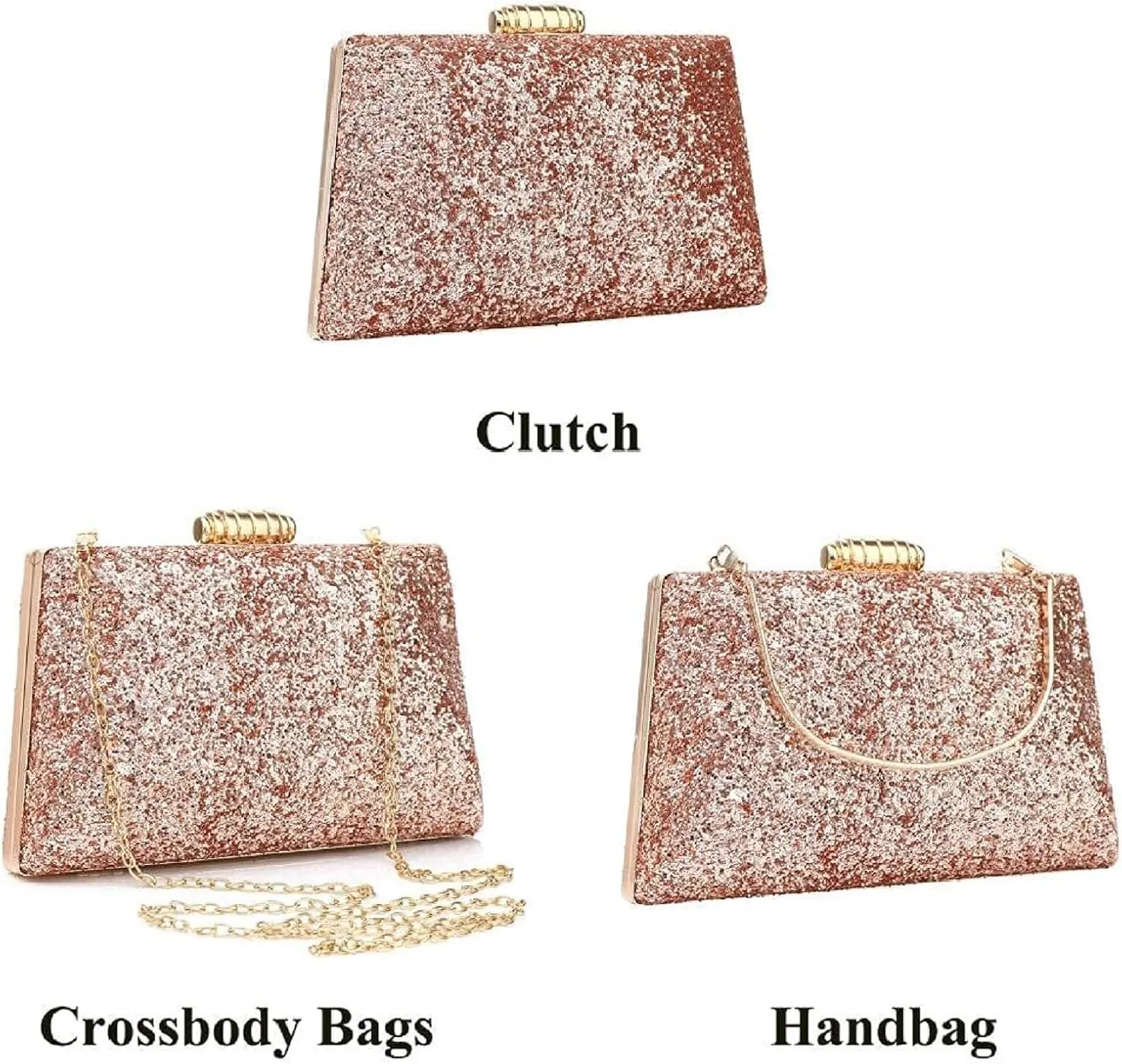 YYW Clutch Purse For Women Evening Bag Wedding Party Glitter Purse Shoulder Handbag