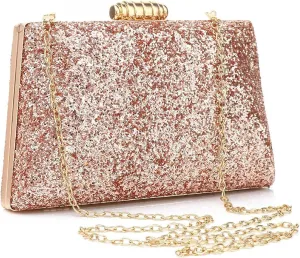 YYW Clutch Purse For Women Evening Bag Wedding Party Glitter Purse Shoulder Handbag