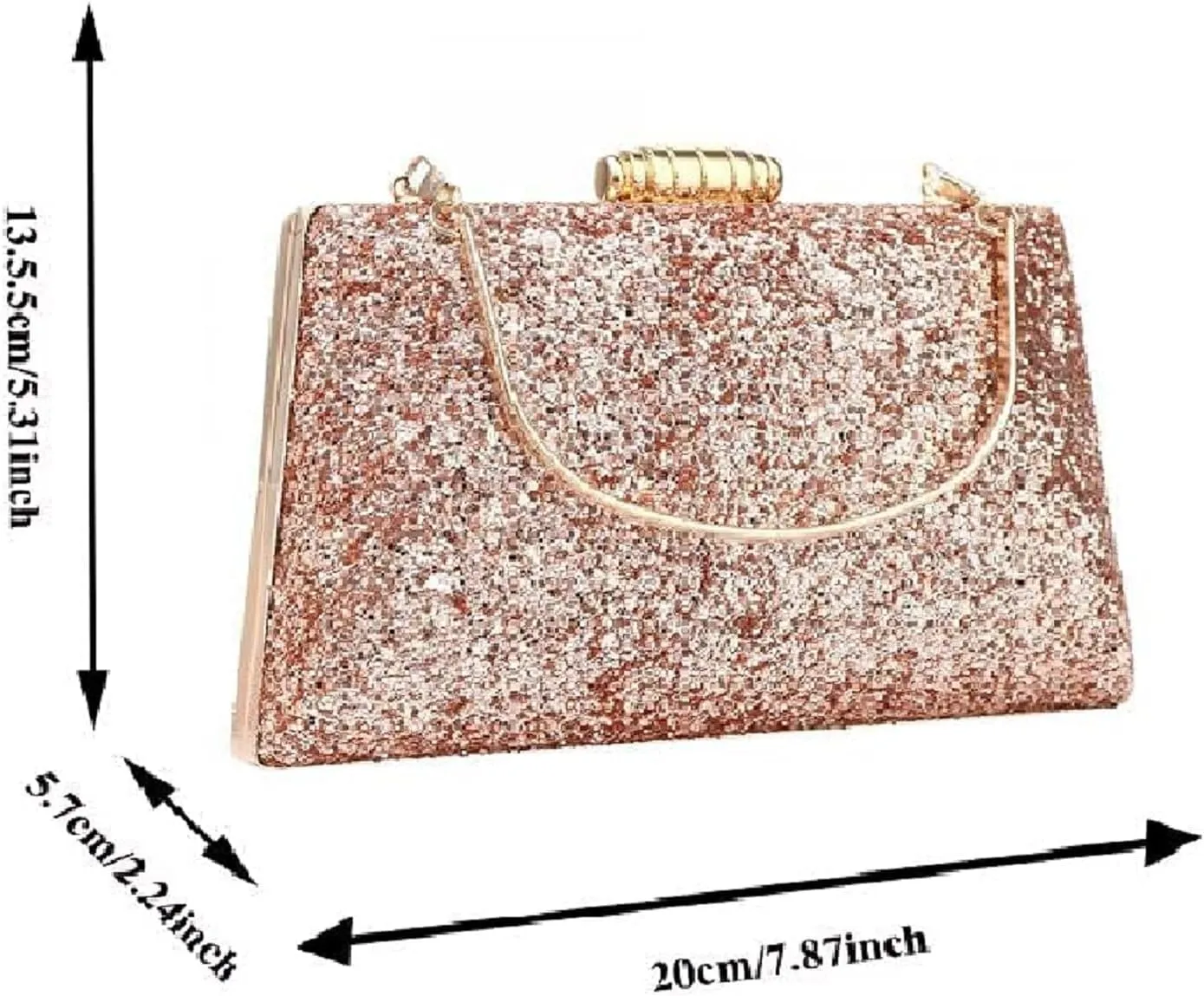YYW Clutch Purse For Women Evening Bag Wedding Party Glitter Purse Shoulder Handbag