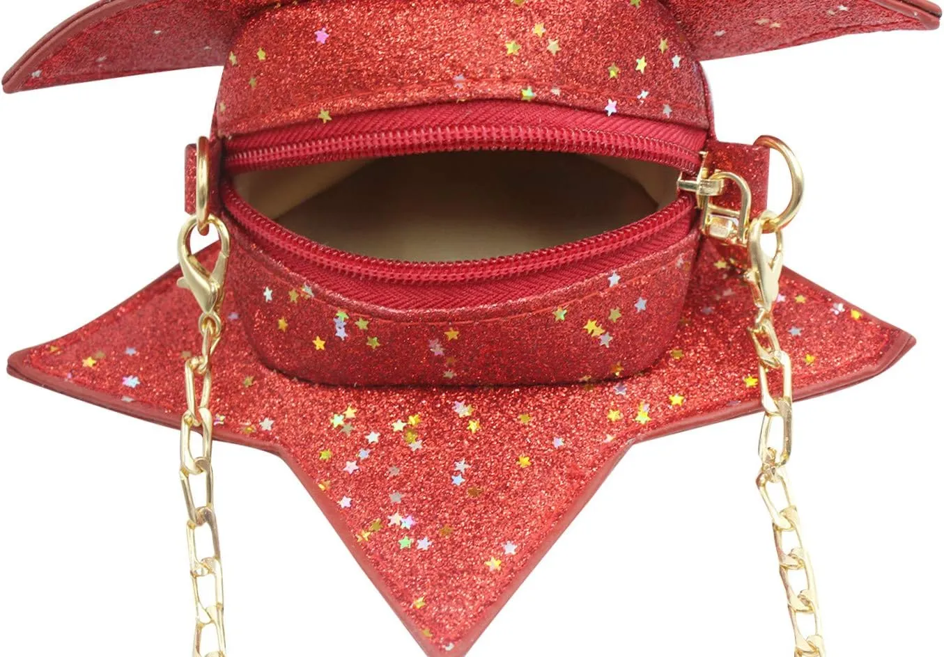ZGMYC Little Girls Glitter Sequins Crossbody Purse Star-Shaped Bowknot Shoulder Bag Satchel