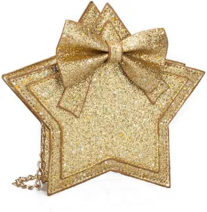 ZGMYC Little Girls Glitter Sequins Crossbody Purse Star-Shaped Bowknot Shoulder Bag Satchel